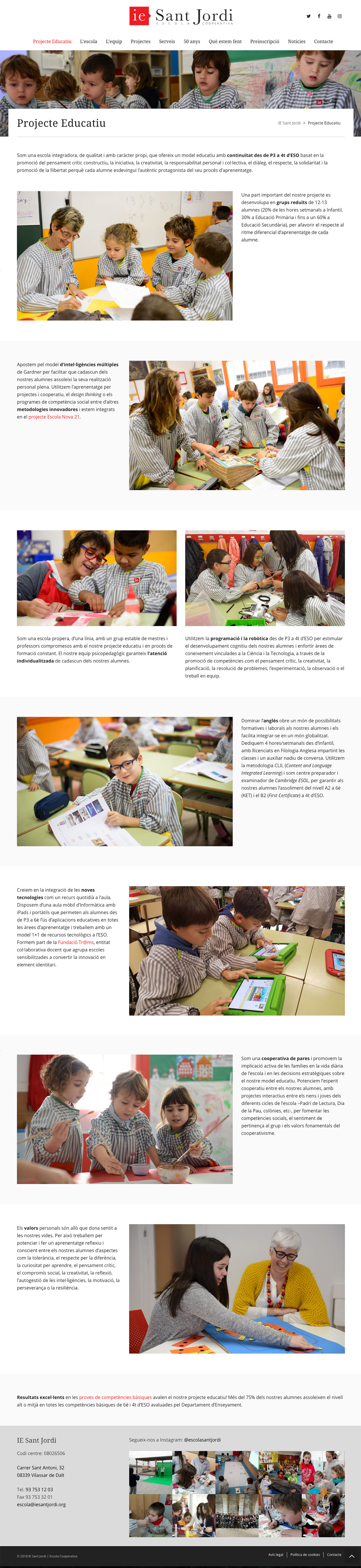 IE Sant Jordi ★ Escola cooperativa Vilassar de Dalt ★ Website