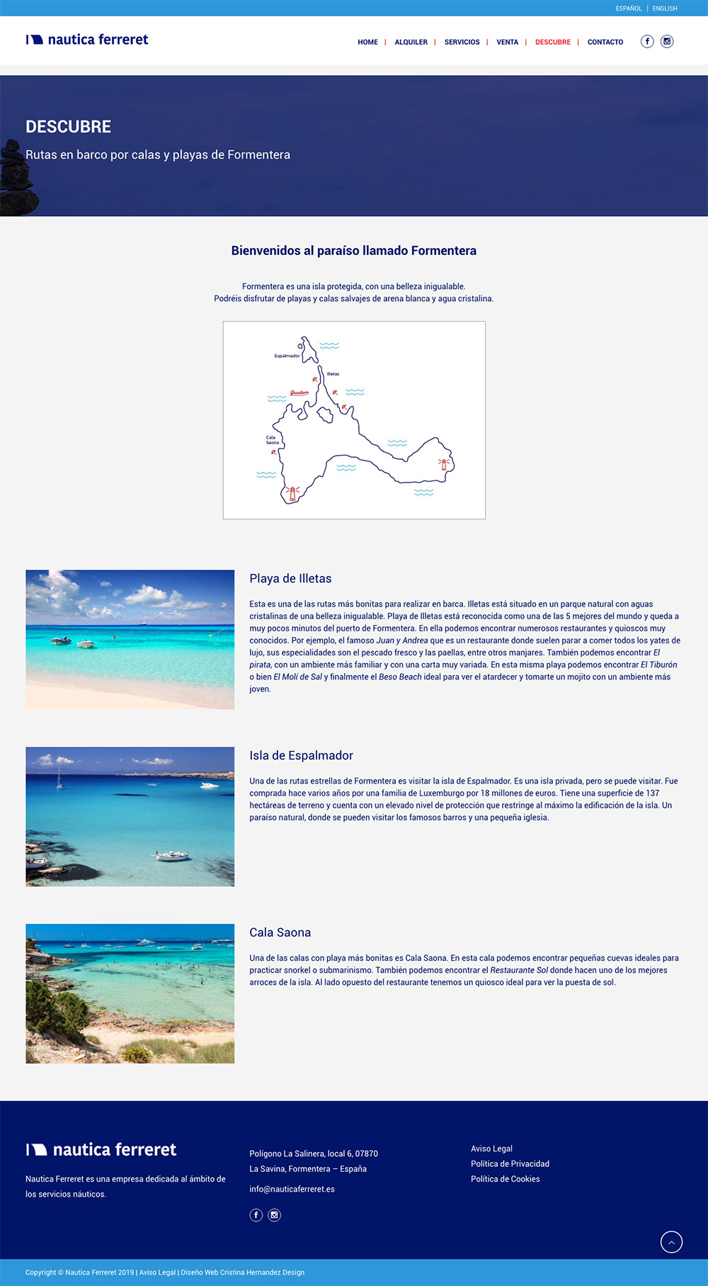 Naútica Ferreret ★ Alquiler y venta de embarcaciones en Formentera ★ Website