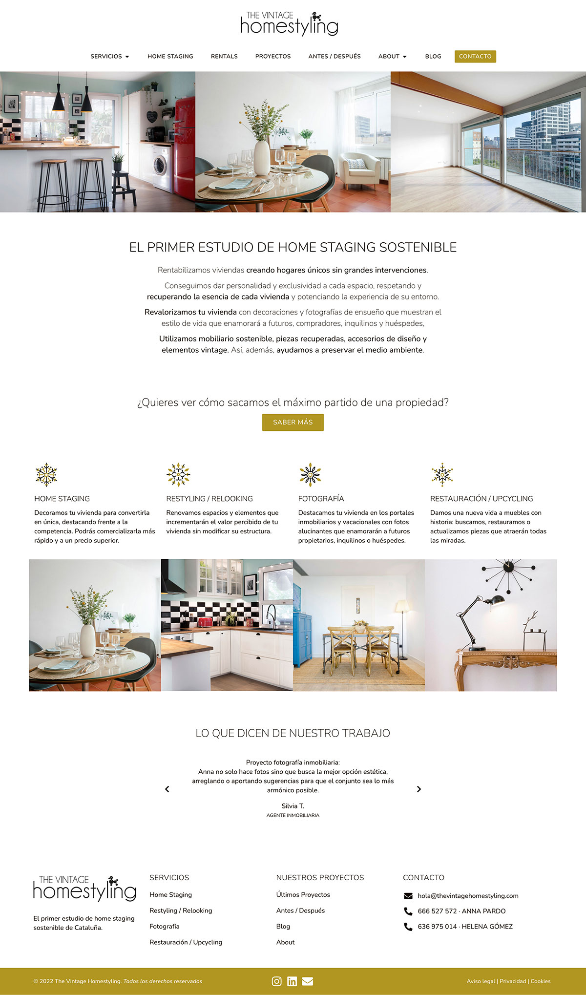 The Vintage Homestyling - Home Staging - Diseño web