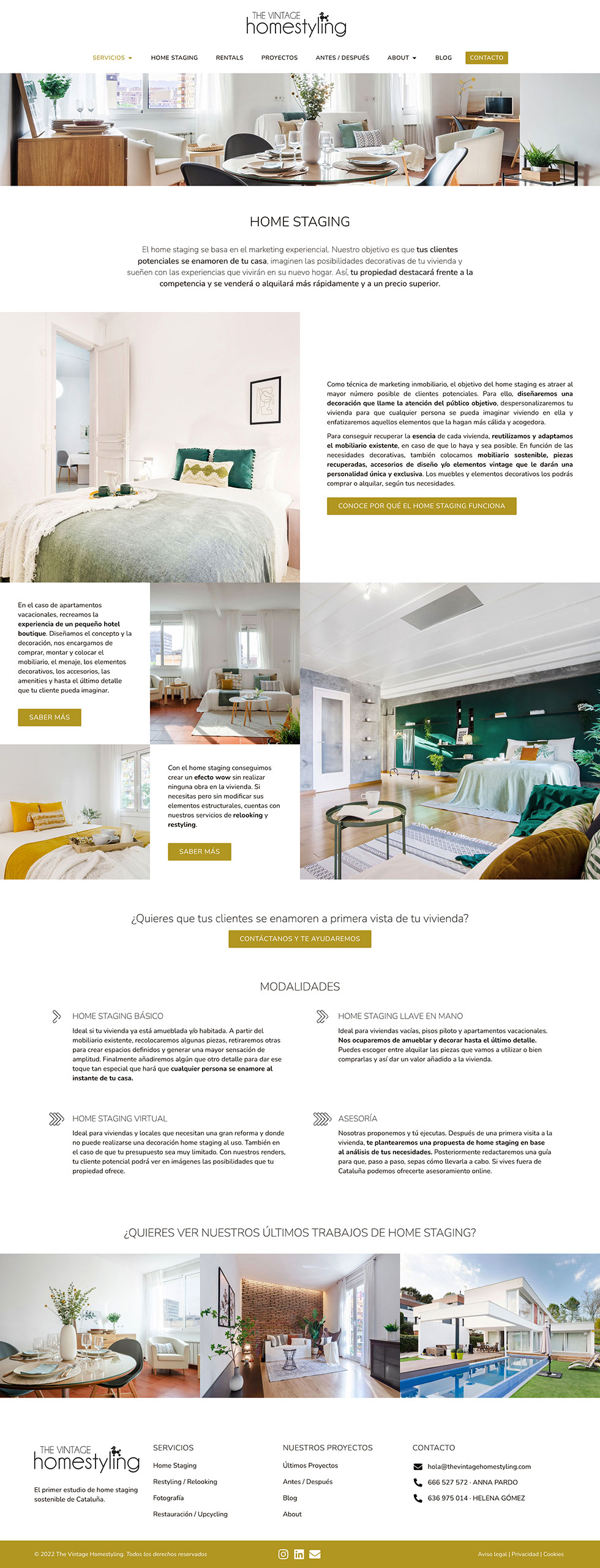The Vintage Homestyling - Home Staging - Diseño web